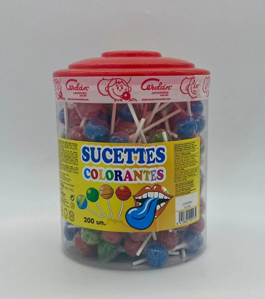 Sucette Colorante Rouge, Bleue, Verte (à l'unité)